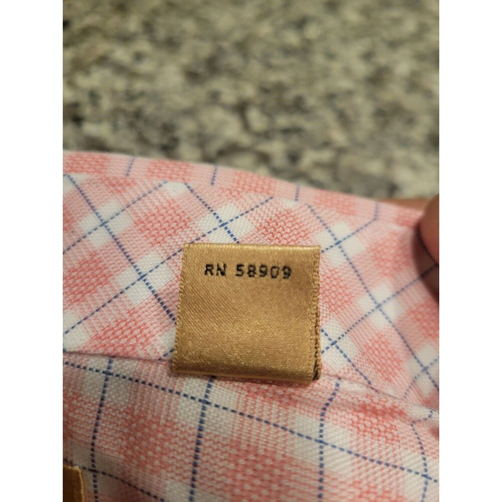 Gold Label Roundtree‎ & Yorke Shirt Mens 2X Tall Pink Check Non-Iron Cotton - Picture 4 of 7